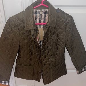 Olive Green Quilted Burberry Jacket